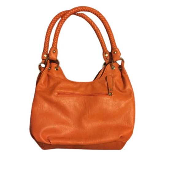 Bueno orange tangerine handbag faux leather - Picture 2 of 5